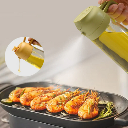 OilMaster™ – 2-in-1 Glas Ölspender & Sprühflasche