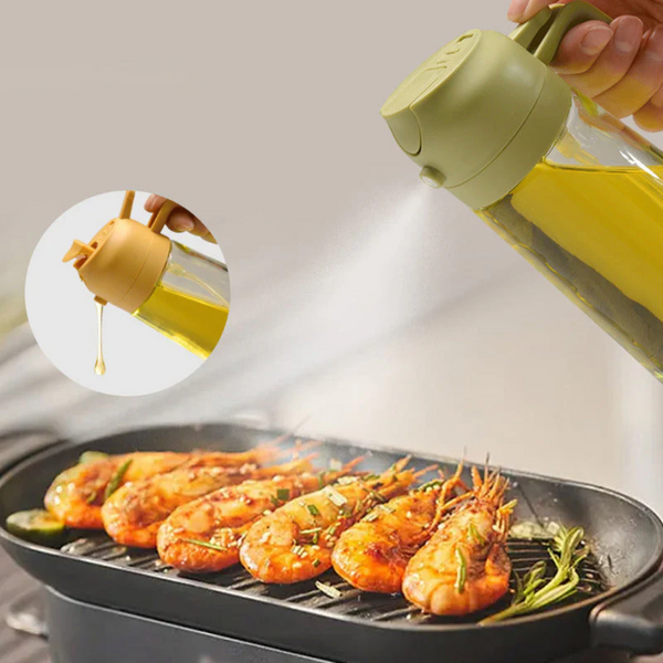 OilMaster™ – 2-in-1 Glas Ölspender & Sprühflasche