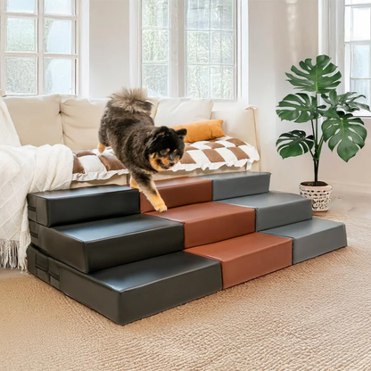 PawForma™ – Wasserdichte, Waschbar & Modular PU-Leder Haustier-Treppe