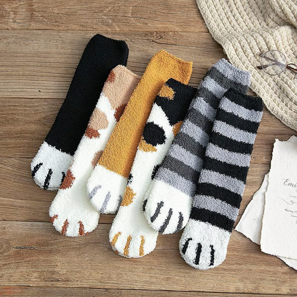 PawSocks™ – Flauschige Katzensocken mit Pfoten-Design für Damen