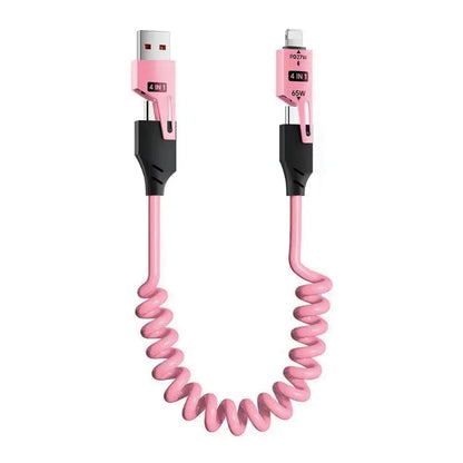 SpeedCoil65™ – 4-in-1 USB-Schnellladekabel, federnd & ausziehbar
