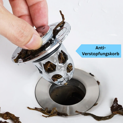 SealStop™ – Universaler Waschbecken Stöpsel mit Auslaufschutz