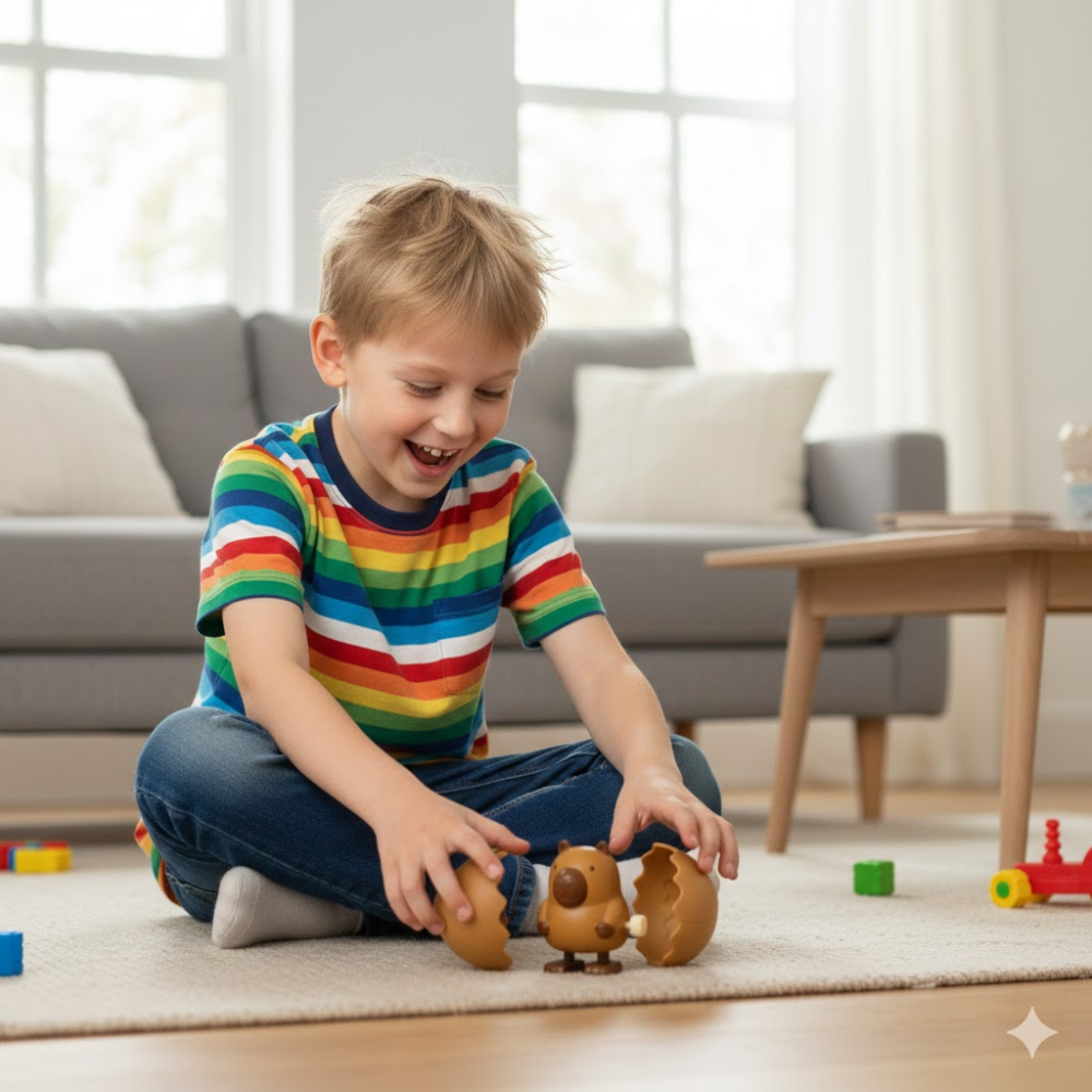 SurpriseEgg™ Aufzieh-Ei mit springender Tierfigur