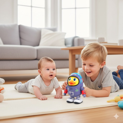 TanzDuck™ Astronauten-Ente – Magische Lichter & Tanzspaß