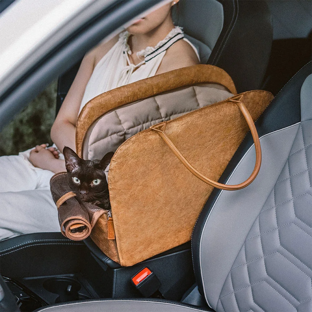 UrbanPaw™ - Multifunktionale Eco-Leder Tragetasche & Autositz für Haustiere