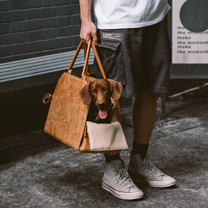 UrbanPaw™ - Multifunktionale Eco-Leder Tragetasche & Autositz für Haustiere