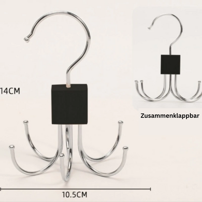 HakenFlex™ 6X – Drehbarer Kleider- & Gürtelhalter für den Kleiderschrank