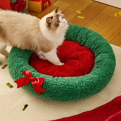 YulePaw™ - Runde Weihnachts-Kuschelhöhle für tiefen Winterschlaf