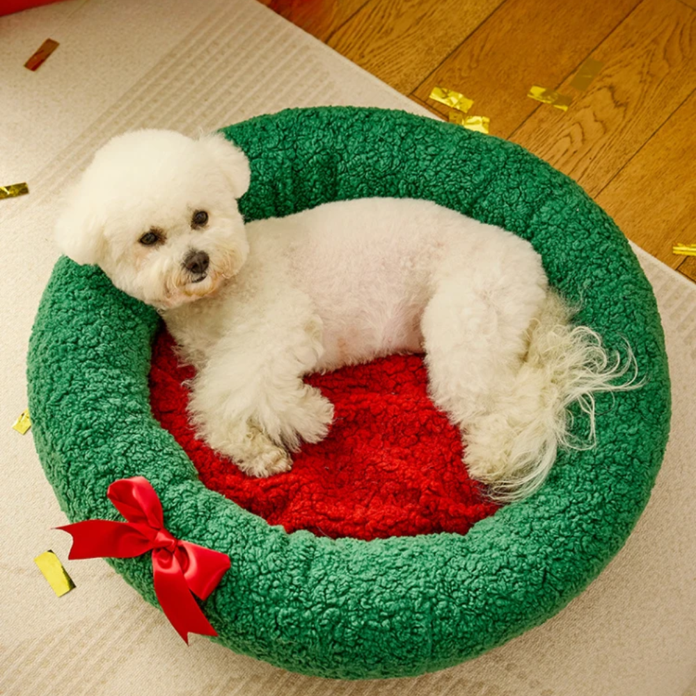 YulePaw™ - Runde Weihnachts-Kuschelhöhle für tiefen Winterschlaf