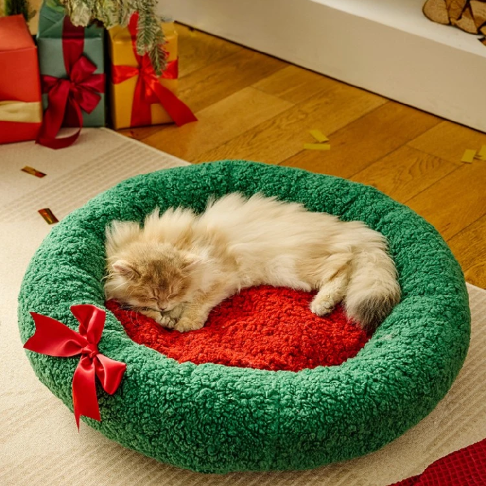 YulePaw™ - Runde Weihnachts-Kuschelhöhle für tiefen Winterschlaf